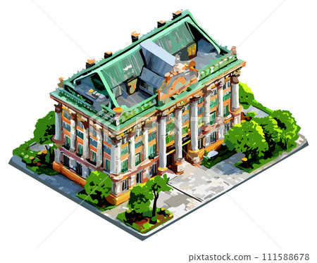 等距圖書館外觀 111588678