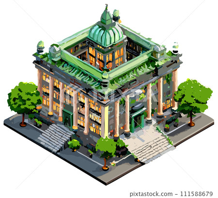 等距圖書館外觀 111588679