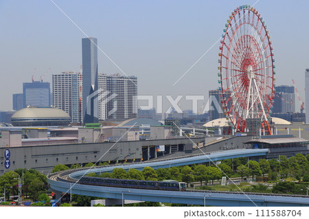 View towards Palette Town from the observation deck (7th floor) of Miraikan National Museum of Emerging Science and Innovation 111588704