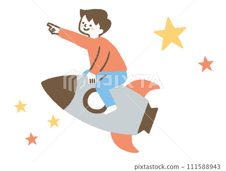 一個男孩用手指指著 Rocket_color 111588943