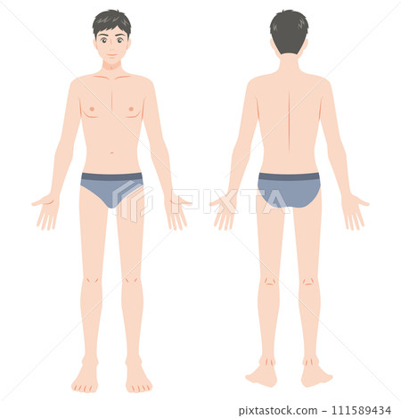 穿內衣的男人的全身 穿內衣的男人的全身 111589434