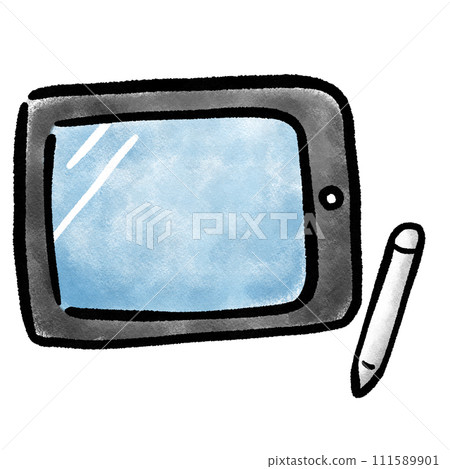 寬鬆可愛的平板電腦手繪插畫素材 111589901