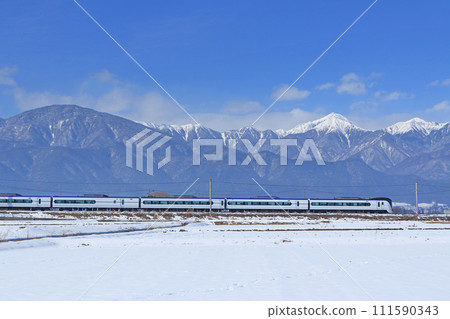 Oito Line Limited Express Azusa going to Azumino in winter Oito Line Limited Express Azusa going to Azumino in winter 111590343
