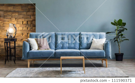 Stylish room with sofa, studio, living alone 111590371