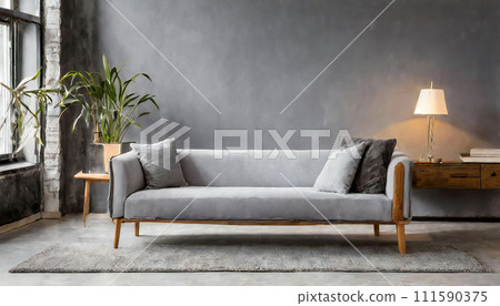 Stylish room with sofa, studio, living alone 111590375