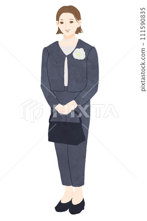 一位母親參加畢業典禮的插圖 111590835