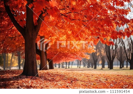 AI-generated content. Autumn background landscape AI-generated content. Autumn background landscape 111591454