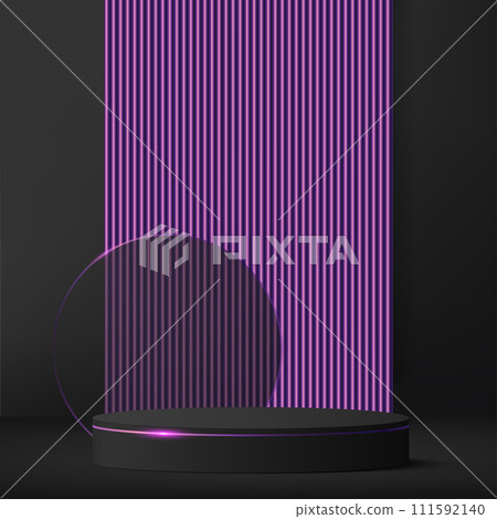 3d dark purple color podium and minimal dark purple wall scene. 3d podium minimal abstract background. Vector 3d dark purple color podium and minimal dark purple wall scene. 3d podium minimal abstract background. Vector 111592140