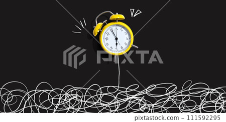 Alarm clock with chaos and confusion theme 111592295
