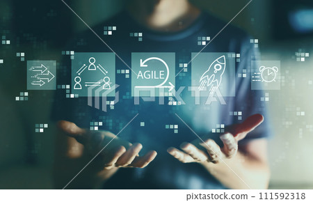 Agile concept with young man Agile concept with young man 111592318