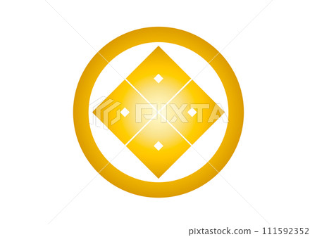 Gold with four corners in a circle Gold with four corners in a circle 111592352