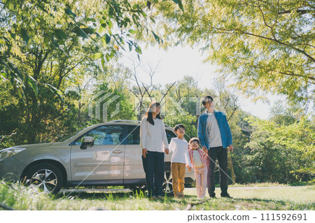A family visiting the park A family visiting the park 111592691