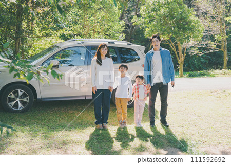 A family visiting the park A family visiting the park 111592692