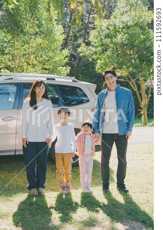 A family visiting the park A family visiting the park 111592693