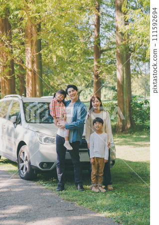 A family visiting the park A family visiting the park 111592694