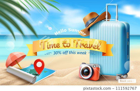 3D travel sale ad banner 111592767