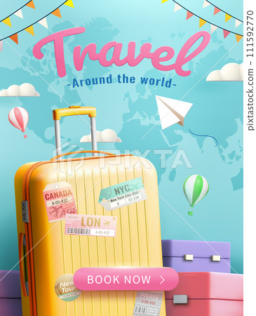 3D traveling promotion banner 3D traveling promotion banner 111592770