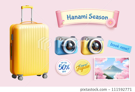 3D Cherry blossom season travel set 111592771