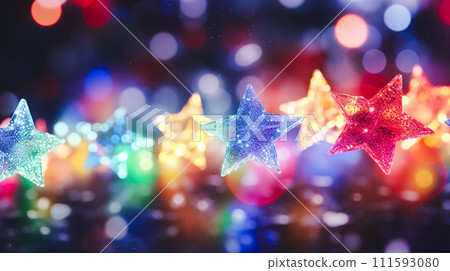 Colorful and cute star-shaped light background "AI generated image" 111593080