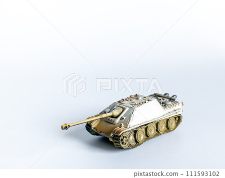 World war 2 tank model toy isolated on white background 111593102