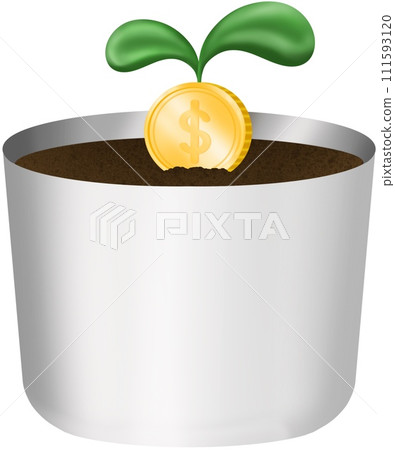 money that grows like a tree in a pot, growing every day. 111593120