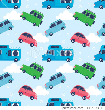 Toys Seamless Pattern Design with Boys and Girls Children Toy Equipment in Cartoon Flat Illustration 111593311
