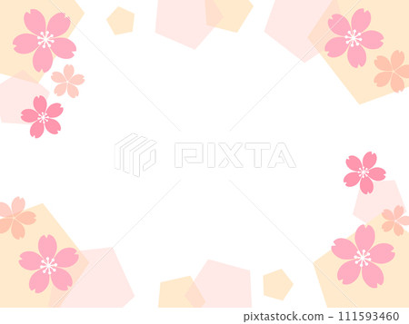 簡單的櫻花框架，柔和的色彩 111593460