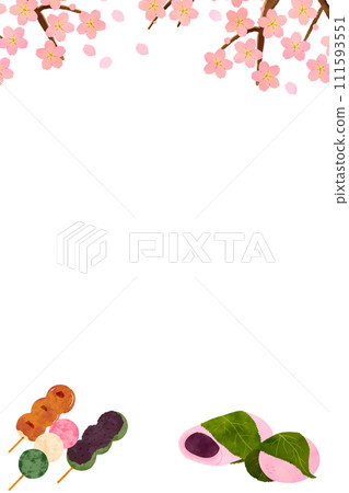 垂直櫻花和糖果模板 垂直櫻花和糖果模板 111593551
