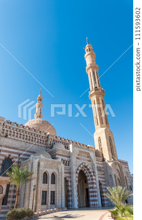 Beautiful Al Mustafa Mosque in Old Town of Sharm El Sheikh in Egypt, at sunset Beautiful Al Mustafa Mosque in Old Town of Sharm El Sheikh in Egypt, at sunset 111593602