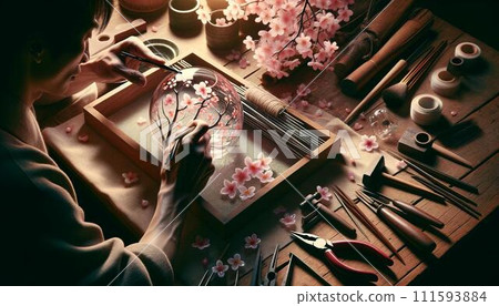 Cherry blossom material Various postures of cherry blossoms Beautiful scenery Scenery Sakura tree Sakura park Cherry blossoms in full bloom 111593884