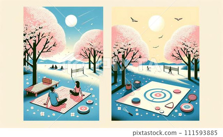 Cherry blossom material Various postures of cherry blossoms Beautiful scenery Scenery Sakura tree Sakura park Cherry blossoms in full bloom 111593885