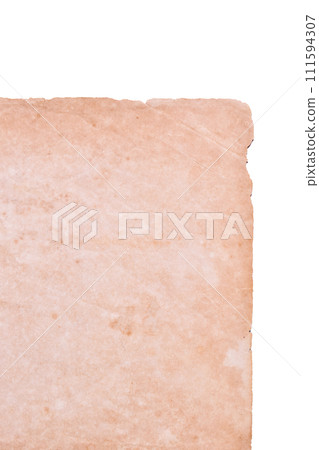 old vintage brown paper on white background, page for texture design old vintage brown paper on white background, page for texture design 111594307