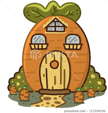 Carrot house illustration Carrot house illustration 111594330
