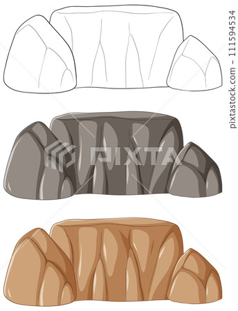 Stylized Vector Illustration of Rocks Stylized Vector Illustration of Rocks 111594534