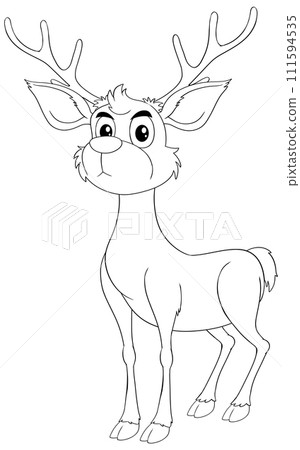 Friendly Cartoon Reindeer Vector Illustration Friendly Cartoon Reindeer Vector Illustration 111594535