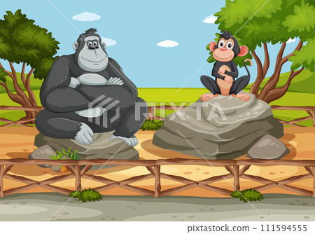 Gorilla and Monkey Friends at the Park Gorilla and Monkey Friends at the Park 111594555
