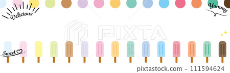 Colorful ice cream frame_horizontal/wide Colorful ice cream frame_horizontal/wide 111594624