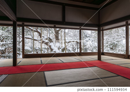 Ohara, Kyoto, Hosen-in, snowy landscape of Bankanen Ohara, Kyoto, Hosen-in, snowy landscape of Bankanen 111594934