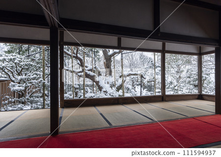 Ohara, Kyoto, Hosen-in, snowy landscape of Bankanen Ohara, Kyoto, Hosen-in, snowy landscape of Bankanen 111594937