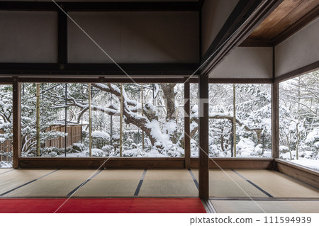 Ohara, Kyoto, Hosen-in, snowy landscape of Bankanen Ohara, Kyoto, Hosen-in, snowy landscape of Bankanen 111594939