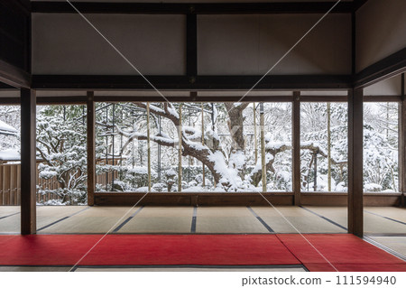 Ohara, Kyoto, Hosen-in, snowy landscape of Bankanen Ohara, Kyoto, Hosen-in, snowy landscape of Bankanen 111594940