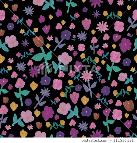vector hand drawn colorful flowers with alcohol ink markers, seamless pattern vector hand drawn colorful flowers with alcohol ink markers, seamless pattern 111595151