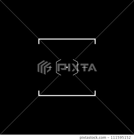 Cyberpunk aim, tech style target, HUD square sight 111595152