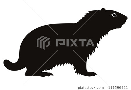 Groundhog running silhouette design, groundhog running  black vector design , 111596321