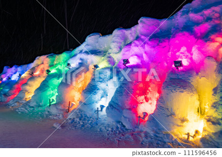 colorful lighted ice 111596456