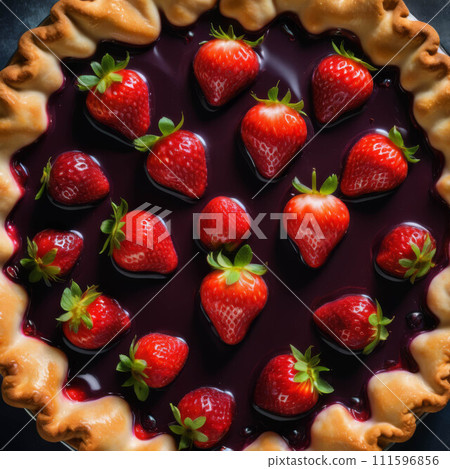 Delicious Strawberry tart , Top shot Delicious Strawberry tart , Top shot 111596856