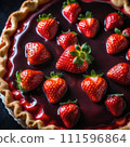 Delicious Strawberry tart, top shot Delicious Strawberry tart, top shot 111596864