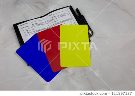 Football referee set for chest pocket 111597187