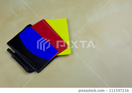 Football referee set for chest pocket Football referee set for chest pocket 111597216