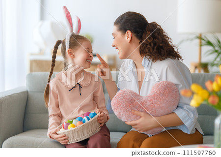Family celebrating Easter Family celebrating Easter 111597760